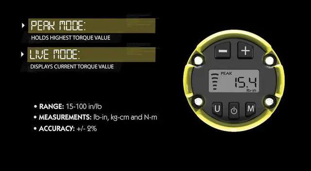 Alt view image 6 of 7 - Digital Firearms Accurizing Torque Wrench with Interchangeable Bits and LCD Display for Firearm Maintenance and Gunsmithing