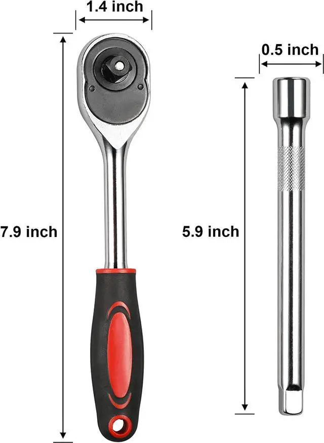 Alt view image 6 of 7 - Egofine 12pcs 3/8 Inch Ratchet Socket Wrench Set, Drive Socket Set with 10 Sockets 8-14,17,19,21mm and 2 Way Quick Released Ratchet Handle and Extension Bar