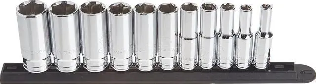 Alt view image 2 of 5 - GEARWRENCH 11 Pc. 3/8" Drive 6 Pt. Deep Socket Set, SAE - 80555