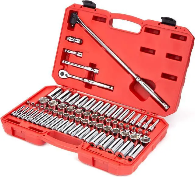 Alt view image 2 of 7 - TEKTON 3/8 Inch Drive 6-Point Socket and Ratchet Set, 73-Piece (1/4-1 in., 6-24 mm) | SKT15311