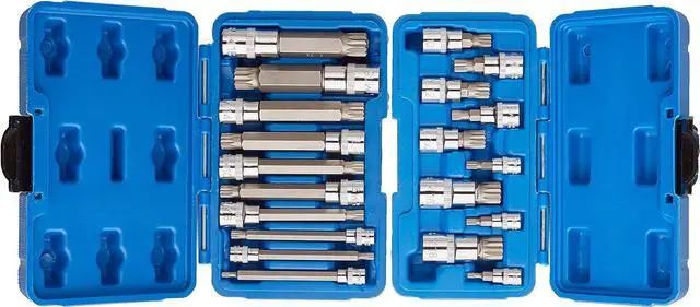 Main image of J&R Quality Tools 20pc XZN 12 Point MM Triple Square Spline Bit Socket Set Tamper Proof Set
