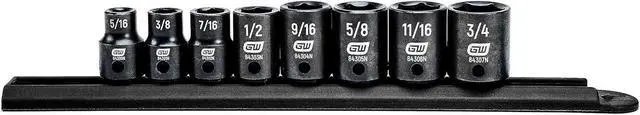 Main image of GEARWRENCH 8 Pc. 3/8" Drive 6 Pt. Standard Impact Socket Set, SAE - 84910N