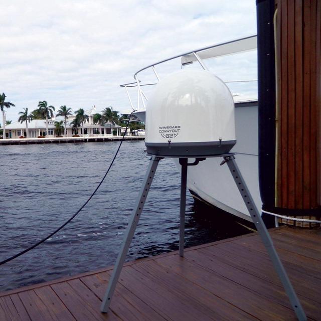 Alt view image 5 of 6 - 11773 TR-1518 Satellite Tripod Mount (Compatible with Carryout, Pathway and Playmaker RV Satellite Antennas) - Adjustable Height, Gray