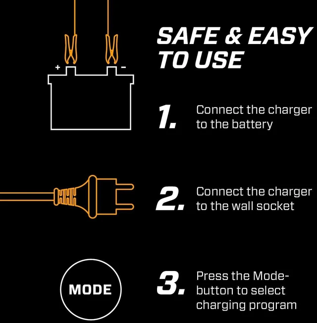 Alt view image 6 of 7 - (56-865) US 0.8 12 Volt Fully Automatic 6 Step Battery Charger,Black