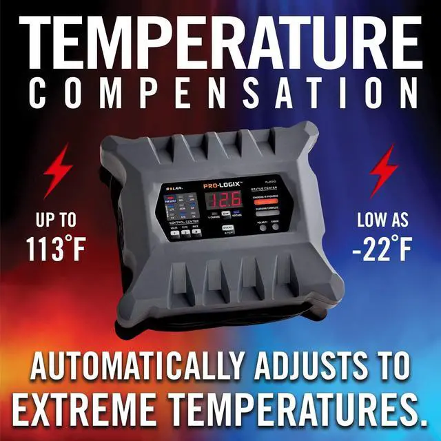 Alt view image 4 of 6 - PL2310 10-Amp Fully-Automatic Smart Charger, 6V and 12V Battery Charger, Battery Maintainer, and Stable Power Supply with Temperature Compensation