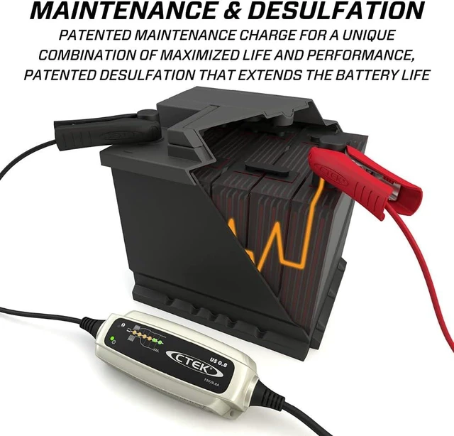 Alt view image 5 of 7 - (56-865) US 0.8 12 Volt Fully Automatic 6 Step Battery Charger,Black