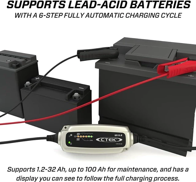 Alt view image 4 of 7 - (56-865) US 0.8 12 Volt Fully Automatic 6 Step Battery Charger,Black