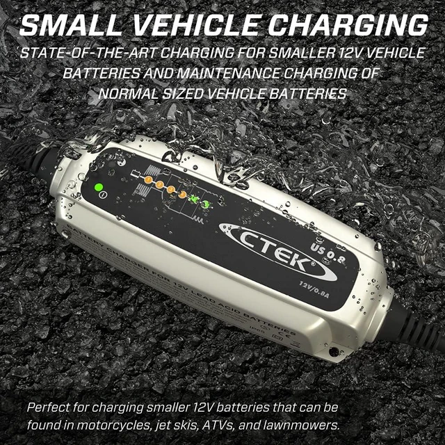 Alt view image 3 of 7 - (56-865) US 0.8 12 Volt Fully Automatic 6 Step Battery Charger,Black