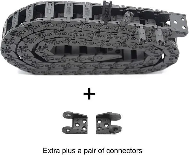 Alt view image 2 of 6 - R18 Internal Size 10X15mm 1Meter Length Black Plastic Flexible Drag Chain Cable Wire Carrier Open Type for 3D Printer and CNC Machines (10mmX15mm-Outside Open)