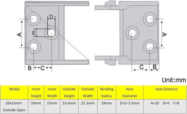 Alt view image 6 of 6 - R18 Internal Size 10X15mm 1Meter Length Black Plastic Flexible Drag Chain Cable Wire Carrier Open Type for 3D Printer and CNC Machines (10mmX15mm-Outside Open)