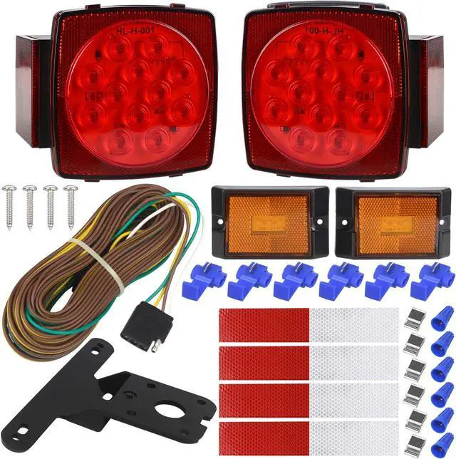 Main image of Submersible LED Trailer Light Kit, Super Bright Brake Stop Turn Tail License Lights for Camper Truck RV Boat Snowmobile Under 80" Inch, IP68 Waterproof, DOT Compliant