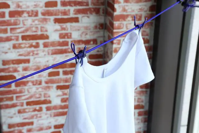 Alt view image 6 of 7 - 2 Pack 11 Feet Windproof Clothesline with 12 Blue Clips, Adjustable Clothes Line for Home, Travel and Outdoor Hanging Clothes
