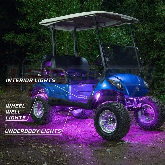 Alt view image 3 of 7 - 12pc Million Color LED Golf Cart Underglow Kit for 12V 4-Seater