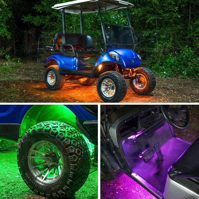 Alt view image 4 of 7 - 12pc Million Color LED Golf Cart Underglow Kit for 12V 4-Seater