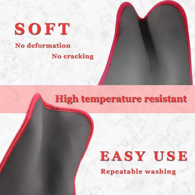 Alt view image 7 of 7 - 2Pcs Cotton and Neoprene Oven Pads Pot Holders with Pocket 8"x8.5" Dual-Function Hot Pad Set for Finger Hand Wrist Protection Heat Resistant to 428°F,Red