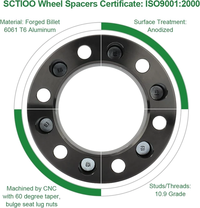 Alt view image 3 of 7 - 2PCS 2" 4 Lug Hubcentric Wheel spacers 4x110mm to 4x110mm