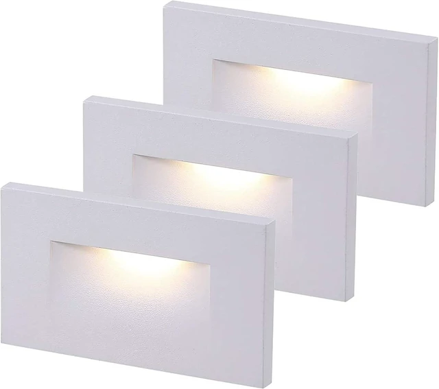 Main image of CLOUDY BAY 120V Dimmable LED Indoor Outdoor Step Light,3-Pack,3000K Warm White,Stair Light,White Finish