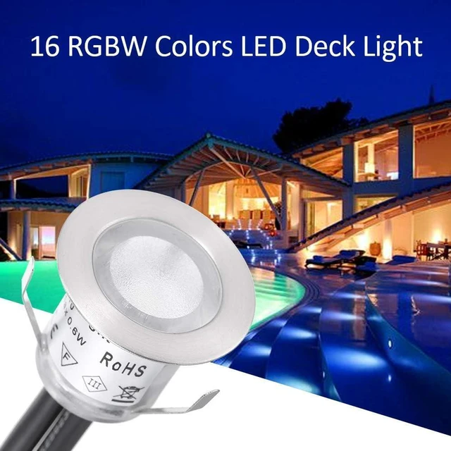 Alt view image 2 of 7 - Lixada Recessed LED Deck Light 16 RGBW Colors/4 Lighting Modes Remote Control IP67 Waterproof LED in Ground Lights for Outdoor Yard Garden Stair Patio Pool Deck Kitchen -10Pack - RGBW Colors (30mm)