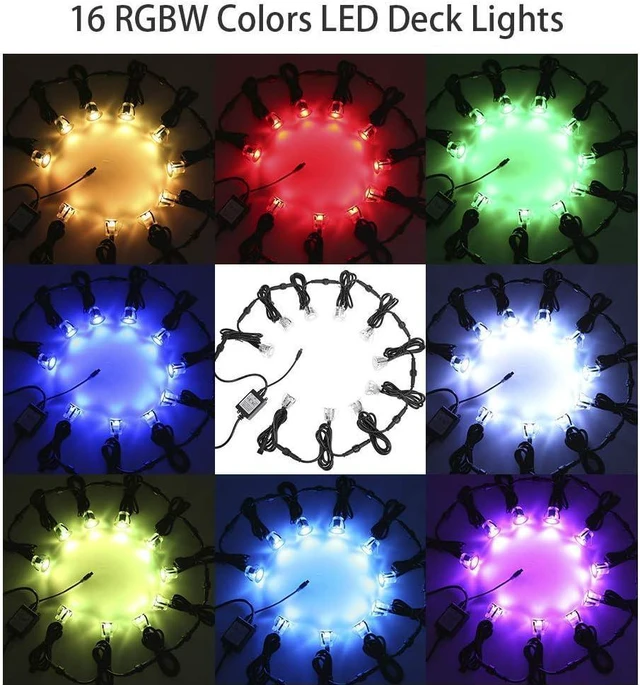Alt view image 5 of 7 - Lixada Recessed LED Deck Light 16 RGBW Colors/4 Lighting Modes Remote Control IP67 Waterproof LED in Ground Lights for Outdoor Yard Garden Stair Patio Pool Deck Kitchen -10Pack - RGBW Colors (30mm)