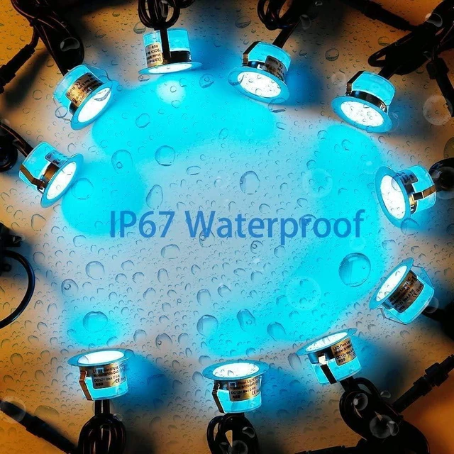 Alt view image 6 of 7 - Lixada Recessed LED Deck Light 16 RGBW Colors/4 Lighting Modes Remote Control IP67 Waterproof LED in Ground Lights for Outdoor Yard Garden Stair Patio Pool Deck Kitchen -10Pack - RGBW Colors (30mm)