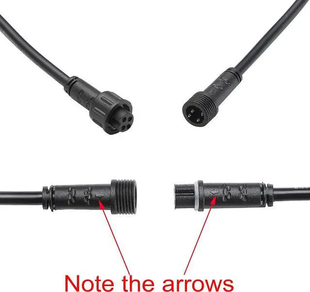 Alt view image 4 of 7 - Pack of 5, FVTLED 3m 9.84ft 4Pin Extension Cable Wire with Male and Female Connectors at Both Ends Only for FVTLED RGB Multi-Color LED Deck Light