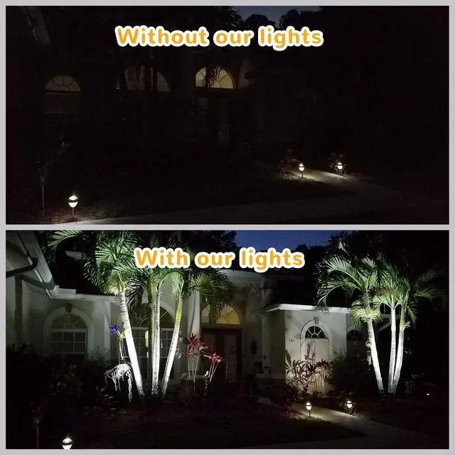 Alt view image 4 of 7 - URPOWER Solar Lights Outdoor, 2-in-1 Solar Spot Lights Waterproof with 2 Lighting Modes, Adjustable Solar Powered Spotlights Auto On/Off Landscape Lights for Yard Garden Pathway, 2 Pack (Cool White)