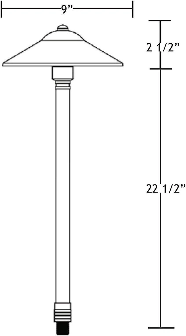 Alt view image 5 of 5 - VOLT Max Spread 12V Solid Brass Path Light (25" Tall, 9" Shade), Bronze