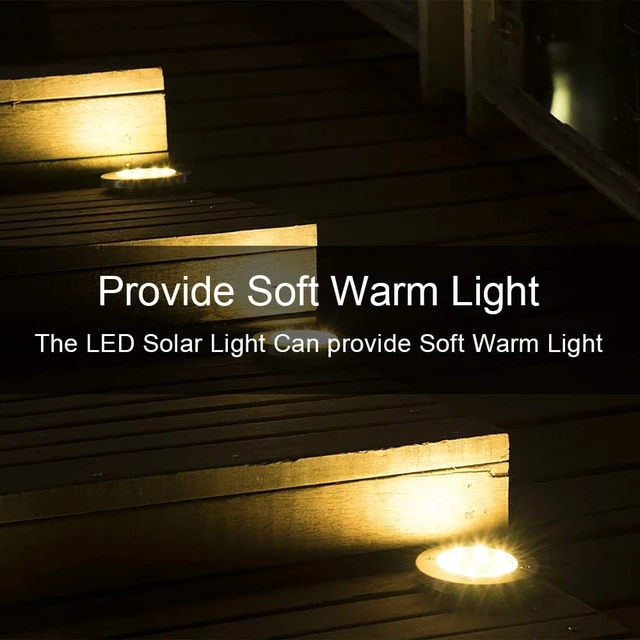 Alt view image 7 of 7 - ZGWJ Solar Ground Lights Outdoor, 8 LED Waterproof Warm White,8 Pack