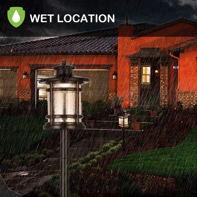 Alt view image 5 of 7 - hykolity Low Voltage ORB LED Landscape Path Light with Crackled Glass Shade