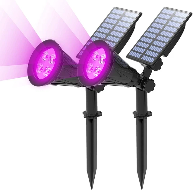 Main image of T-SUN Purple Solar Spot Lights Outdoor, Solar Black Lights Outdoor,2 Pack