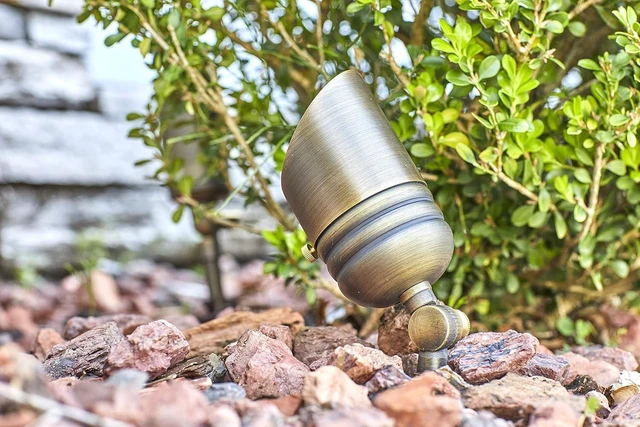 Alt view image 7 of 7 - 12V Fat Boy Outdoor Spotlight (Bronze) with 5W 2700K MR16 LED Bulb