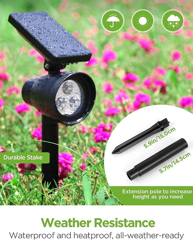 Alt view image 5 of 7 - InnoGear Solar Lights Outdoor Waterproof Spot Light for Garden Yard, 4 Pack