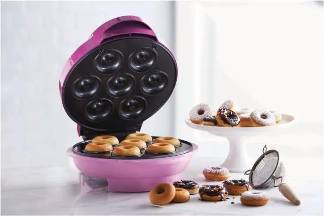 Alt view image 3 of 7 - Brentwood TS-250 Mini Donut Maker Machine, Non-Stick, Pink