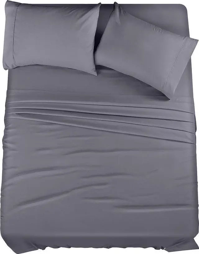 Main image of Queen Bed Sheets Set - 4 Piece Bedding - Brushed Microfiber - Shrinkage and Fade Resistant - Easy Care (Queen Grey)