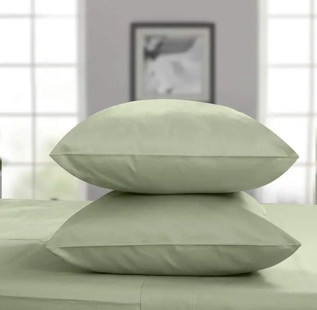 Main image of King Size Pillow Cases Set of 2-100% Pure Cotton 300 Thread Count Sateen Weave Sage Green Pillow Cases - Ultra Soft & Silky Comfortable Bed Pillow Covers - Hotel Quality Pillow Protectors