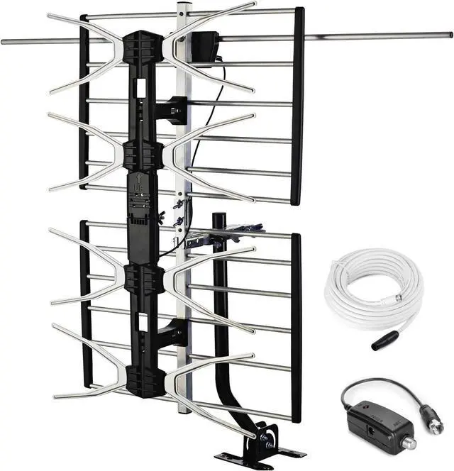 Main image of PBD Outdoor Digital HD TV Antenna with High Gain Amplifier 150 Mile Long Range for UHF/VHF, Mounting Pole, 40FT RG6 Coaxial Cable, Easy Installation, Welcome to consult