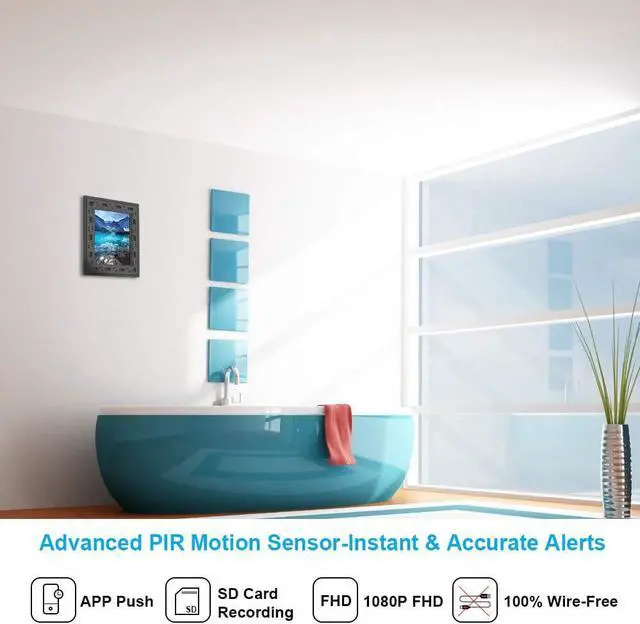 Alt view image 4 of 7 - Spy Camera Hidden WiFi Photo Frame 1080P Hidden Security Camera Night Vision and Motion Detect Wireless IP Nanny Camera with One Year Battery Standby Time and Instant Alerts to Smartphone (Video Only)