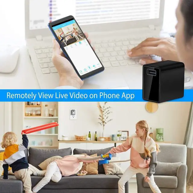 Alt view image 4 of 7 - GooSpy Hidden Camera Charger - Mini WiFi Spy Camera - Full HD 1080P - 140 Degree Wide Angle - Small Indoor Nanny Cam - Tiny USB Charger Cameras