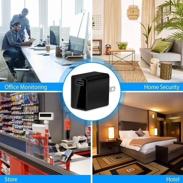 Alt view image 7 of 7 - GooSpy Hidden Camera Charger - Mini WiFi Spy Camera - Full HD 1080P - 140 Degree Wide Angle - Small Indoor Nanny Cam - Tiny USB Charger Cameras