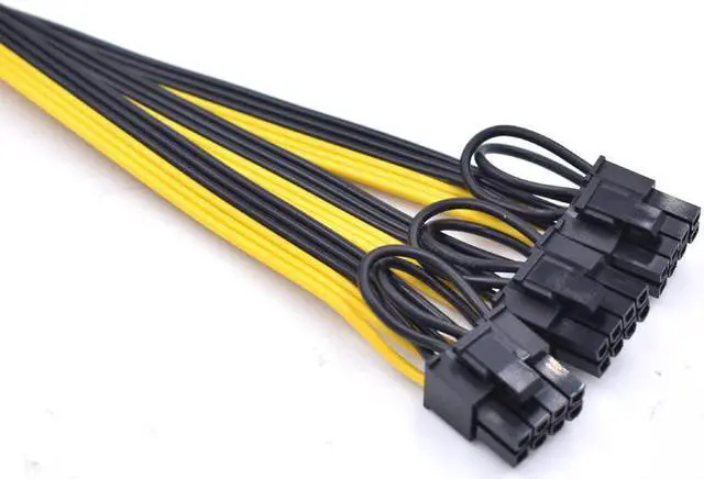 Alt view image 4 of 4 - ATX 12V CPU 8 Pin to 3* 8Pin (6+2) Pin PCI-E Male Splitter Power Extension adapter Cable for Graphics Card