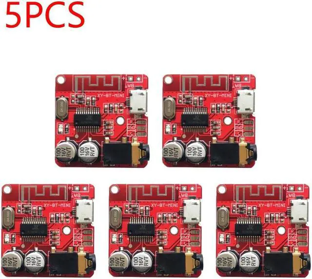 Main image of Bluetooth-compatible Audio Receiver Board BT5.0 MP3 Car Speaker Amplifier 3.7-5V Lossless Decoder Board Wireless Stereo Music(5PCS Red)