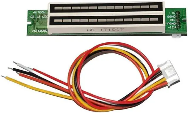 Main image of Dual Channel 12 Bit LED Music Spectrum Level Indicator Light 7-12V VU Meter Stereo Amplifier Board DIY Electronic Kits(Finished Product)