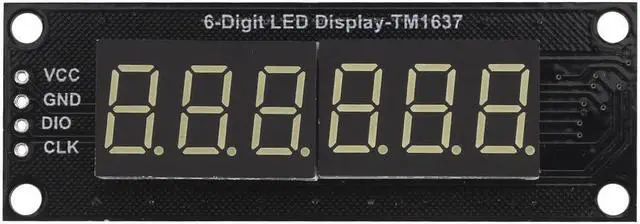 Main image of 0.36in LED Digital Tube Display Control Module TM1637 LED Display Tube Clock Module 6-Digit 7-Segment(White)