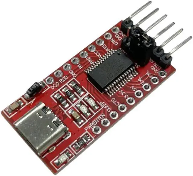 Main image of FT232RL USB To TTL Module 3.3V 5.5V USB Transfer To TTL Serial Port Module USB To TTL Serial Converter Module(Red Type C)