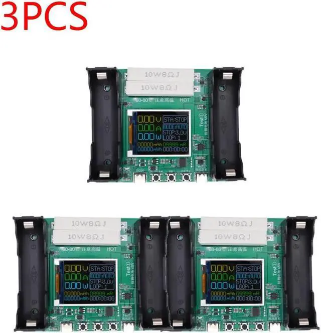 Main image of Type-C LCD Display Battery Capacity Tester MAh MWh 18650 Lithium Battery Capacity Detector Module 0-9999mAh Accessories(3PCS)