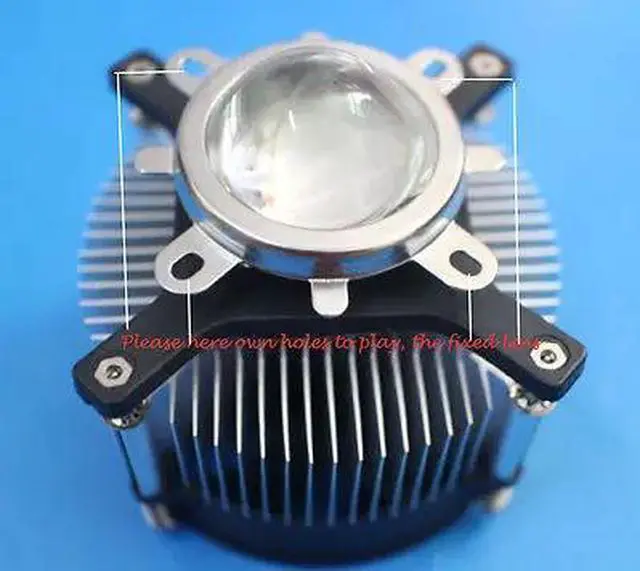 Main image of 50w 100w high power led heatsink DC 12V 1.2A led cooling fan +44mm lens kit