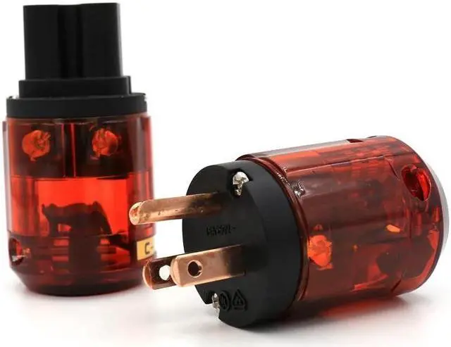 Alt view image 2 of 5 - 5Pairs P-046/C-046 Red Copper US version Power plug for audio power wire plug