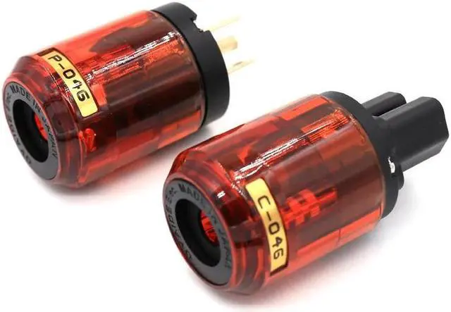 Alt view image 3 of 5 - 5Pairs P-046/C-046 Red Copper US version Power plug for audio power wire plug