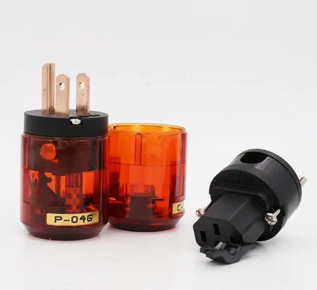 Alt view image 2 of 4 - P-046E Pure Red-Copper US Power plug + C-046E IEC Connector Series for power cable(10pair)