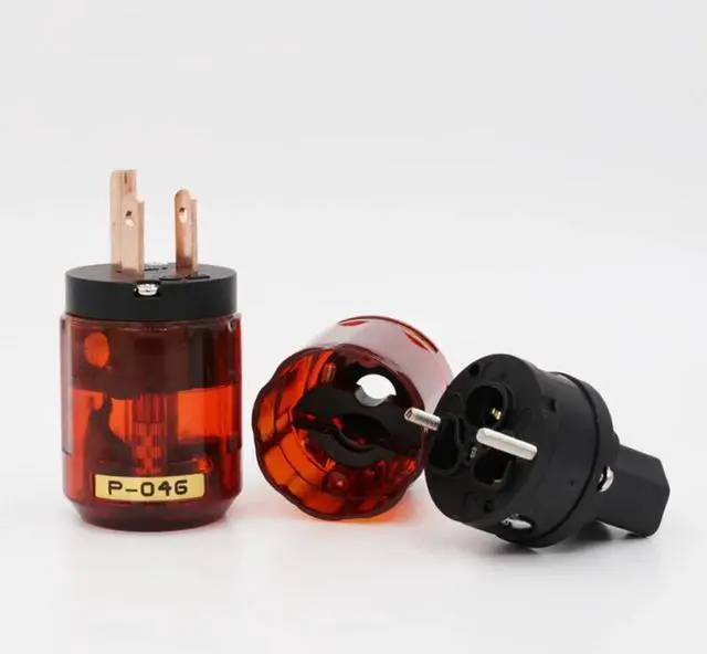 Alt view image 4 of 4 - P-046E Pure Red-Copper US Power plug + C-046E IEC Connector Series for power cable(10pair)